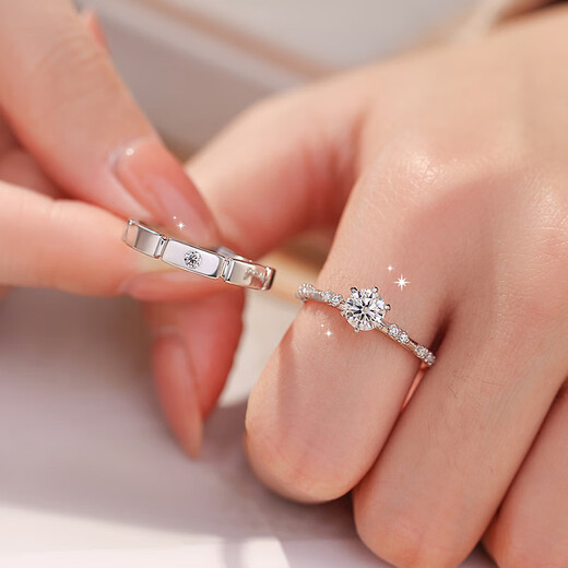 MZMZ Platinum Ring pt950 Platinum Moissanite Knot Engagement Fashion Ring Valentine's Day Birthday Gift for Girlfriend Same Day/Next Day Delivery - Light Luxury Sugar Cube Love Ring