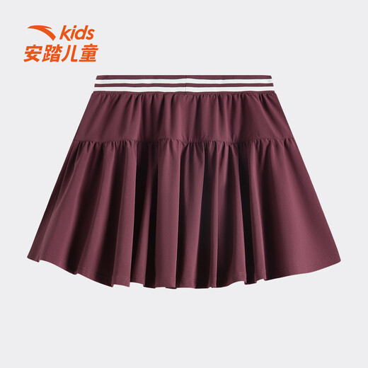 ANTA Children's Clothes Children's Skirt Girls' 26th Summer New Style Skirt Versatile Pleated Skirt College Style Skirt Burgundy Purple-2 130