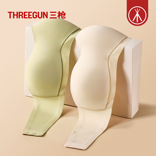 THREEGUN Seamless Two-Wear Strap Tube Top Non-Slip Breathable Underwear Invisible Bra Liquid Foundation Matcha Green-WI506 S