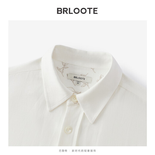 Brloote Shopping Mall Same Style Men's Jacket Lyser Linen Moisture Absorbent Breathable Shirt Style Slightly Dropped Shoulder Loose Jacket Men White S (165/88A)