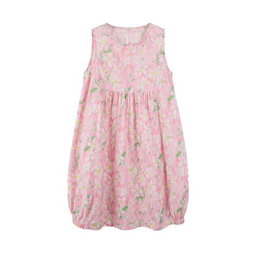Xiaoyinman children's clothing girls pure cotton sleeveless dress 26 mid-summer big children floral comfortable and cool round neck skirt