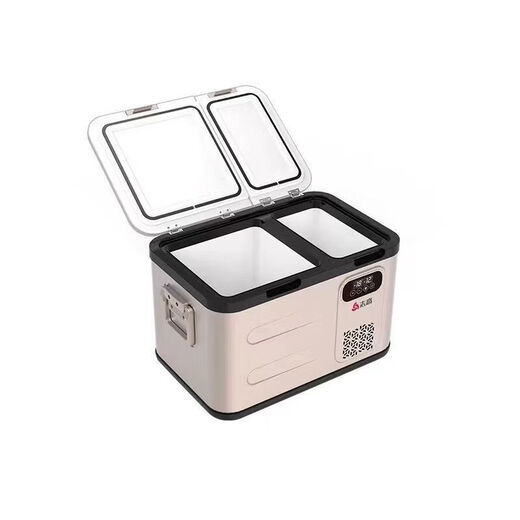 Coche pequeño refrigerador camión doble puerta refrigeración congelación rápida refrigeración control de voz coche hogar doble uso móvil A22 coche 1224V + plástico de aviación