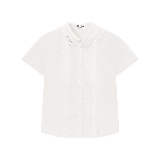 ELLE KIDS children's clothing doll collar embroidered short-sleeved shirt girls summer new French holiday lace top white 130