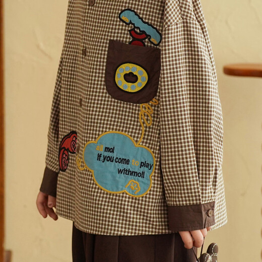 Yantaijia children's clothing boys' coffee color plaid long-sleeved shirt 2026 spring new style children's clothing children's shirt coffee color 120