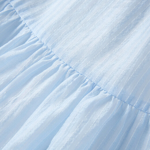 YEEHOO Children's Skirt Girls Lyocell Breathable Dress Summer Strap Square Neck Casual Simple Dress Blue 110 cm