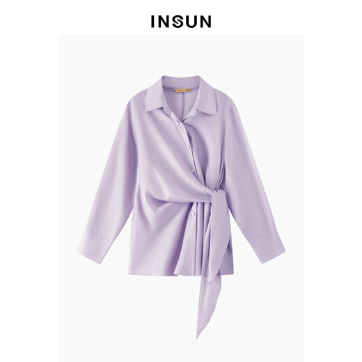 INSUN 2026 spring double-wear access control design waist slimming long-sleeved shirt lavender purple S