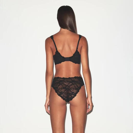 SKIMS women's bra push-up seamless lace thin daily sleep underwear sexy soot one size |32