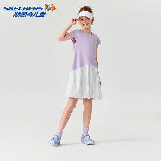 Skechers Skechers knitted dress versatile and comfortable children's dress P226G058