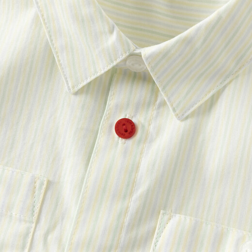 DAVE&BELLA children's woven shirt spring boys' medium and large children's striped college style long-sleeved shirt