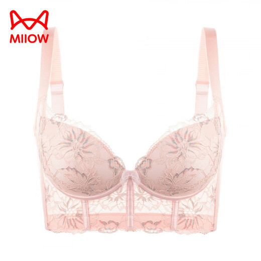 MiiOW Adjustable Beauty Salon Essential Oil Cup Bra Thick Gathering Secondary Breast Anti-Sagging Bra Soft Steel Ring Underwear Women Winter XWT42 Milky White 70A