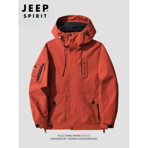 JEEP SPIRIT men's and women's spring, autumn and winter new three-in-one outdoor liner windproof plus velvet men's casual jacket, same style for men and women - camel three-in-one removable silver fox velvet liner S 90-120Jin Jin equals 0.5 kg