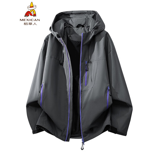 Scarecrow Jacket Jacket for Men Spring and Autumn New Couple Outdoor Sports Mountaineering Clothes Loose Hooded Windproof Jacket Secret Purple S