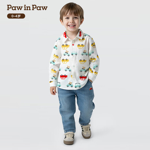 PawinPaw cartoon bear children's clothing 26 spring new baby boy full print shirt