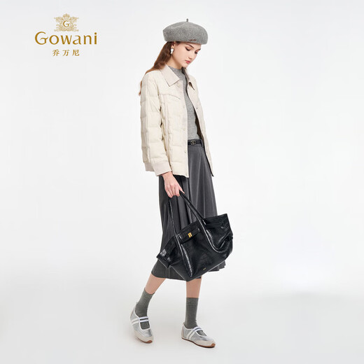 Giovanni 90 White Duck Down Casual Down Jacket Women 2026 Early Spring Lightweight Simple Versatile Down Jacket Pearl Gray S