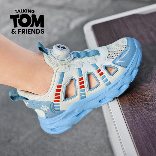 Tom Cat Children's Frame Shoes Boys' Sports Sandals 2026 Summer New Breathable Soft Soled River Tracing Shoes 5-7-15 Years Old XFL206 Baiyue 29 Shoe Inner Length 18.5cm