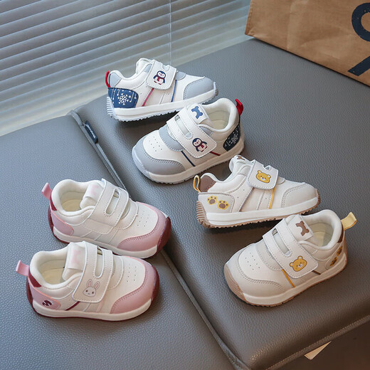 Dr. Jiang's 2025 new baby toddler shoes for spring and autumn boys' non-slip soft sole infant leather cartoon girls' shoes YM-818 gray cut label removal cabinet 13 cm inner length 17 yards