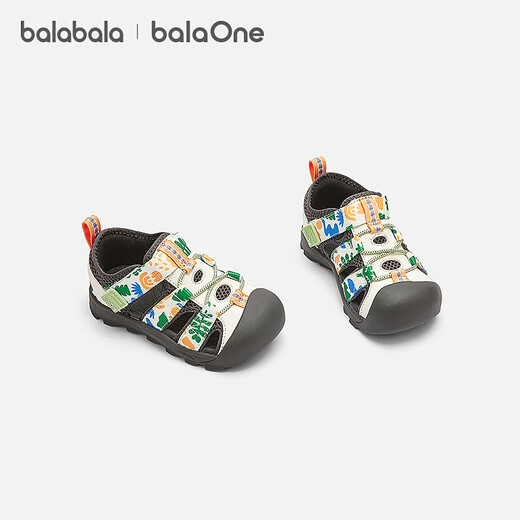 Bala Bala BalaOne children's toddler shoes boys and girls sandals 2026 new summer sneakers white and black 00319 21 (foot length 12.8-13.2/inner length 14.2)