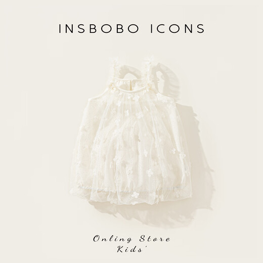 INSBOBO baby clothes summer new style 2026 baby girl triangle romper one-piece bodysuit summer dress off-white 73