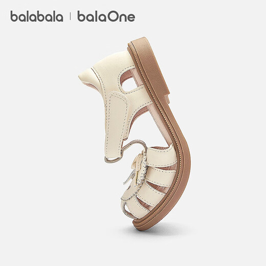 BALABALA balaOne children's shoes children's sandals girls' shoes 2026 summer new breathable casual shoes off-white 10302 26 (foot length 15.8-16.2/inner length 16.9)