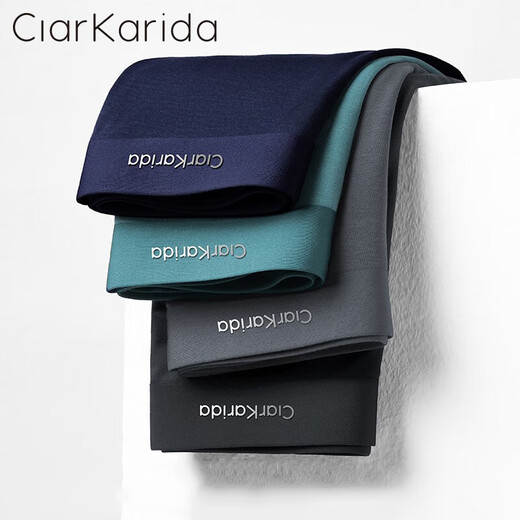 Clarkarida Men's Underwear Men's Ice Silk 100 Count High Quality Modal Breathable Skin Friendly Boxer Briefs Seamless Boxer Shorts Smooth Black + Royal Blue + Bean Green + Dark Gray 4 Pairs L 100-130Jin Jin is equal to 0.5kg