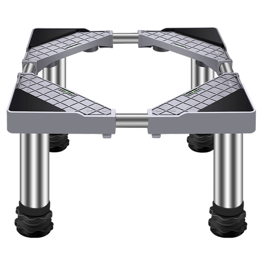 Kezitu washing machine base stainless steel heightening stand fully automatic roller adjustable stand refrigerator ice making 8 feet (total shelf height 14-17cm) gray