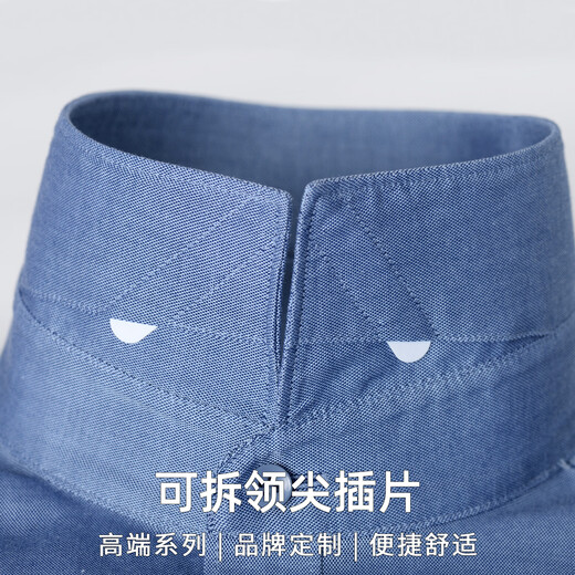 Shanshan (FIRS) mercerized cotton DP no-iron shirt men's long-sleeved new casual business high-end pure cotton shirt blue gray 41