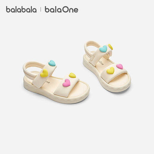 BalaOne children's shoes children's sandals girls' shoes 2026 summer new soft casual shoes off-white 10301 34 (foot length 20.8-21.2/inner length 22.4)