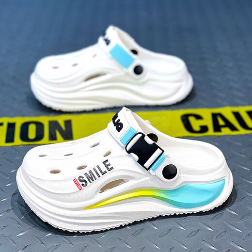 Boys' Baotou Slippers 2026 New Summer Children's Indoor Beach Shoes for Big Children Two-Wear Anti-Slip Crocs for Boys White Purple Main Picture Style 33