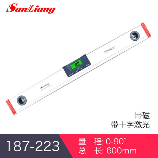 Three-quantity Japanese three-quantity level high-precision electronic digital display level multi-functional laser strong magnetic angle meter 0-600 0-225mm (with tape laser