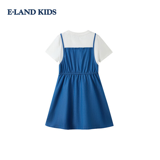 E LAND KIDS icy sun protection 50+ Elove children's clothing girls dress 26th summer new denim skirt Indigo indigo/55 165