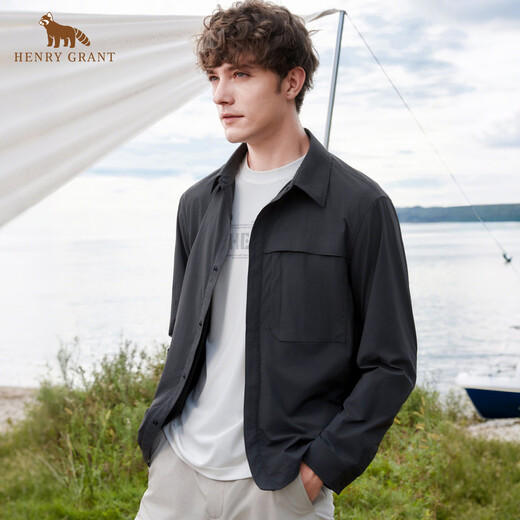 Henry Grant Jacket Men's 2026 Spring New Jacket Men's Casual Versatile Top Men's Lapel Single Row Navy QSV251611U266 M 46