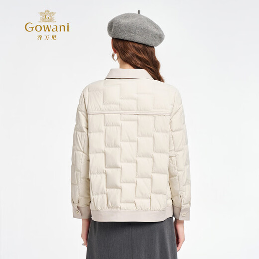 Giovanni 90 White Duck Down Casual Down Jacket Women 2026 Early Spring Lightweight Simple Versatile Down Jacket Pearl Gray S
