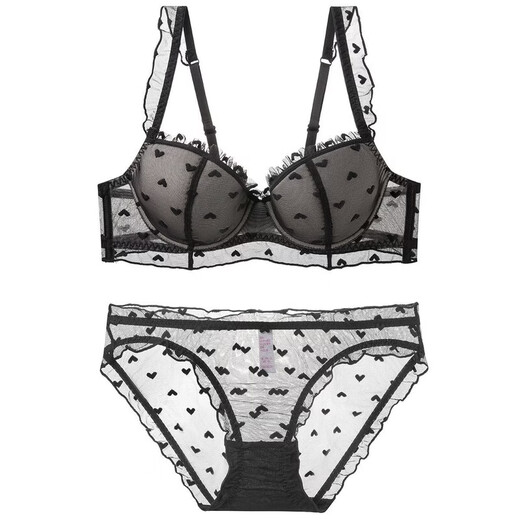 Victoria's Secret Purple Sexy Underwear Women's Pure Desire Thin Lace Soft Wire Wire Big Breast Reducing Large Size Bra Set Purple Single Piece 70B 32/70B