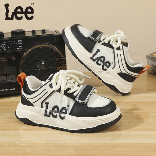 Lee Children's Sports Shoes Casual Shoes Running Shoes Velcro Boys and Girls Outdoor Shoes Black 26 Recommended Foot Length 158mm
