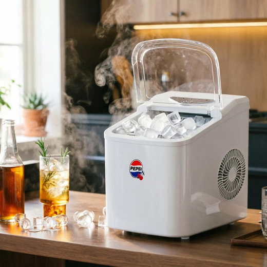 Pepsi-Cola Ice Maker Home Small Fully Automatic One-Click Cleaning Bullet Ice Size Adjustable Mini Dormitory Ice Maker Upgraded丨Nissan Ice 12kg丨Quickly Dispensing Ice