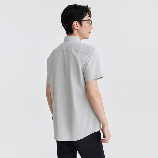 Jiumuwang shopping mall same style dry and skin-friendly shirt men's 26 spring and summer new smart business versatile top slim version + dawn gray + FS2620812 40 (175/92A)
