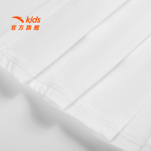 ANTA (ANTA) children's skirts for girls and adults, 26-year summer sports and leisure pleated skirt, pure white-2 130 cm