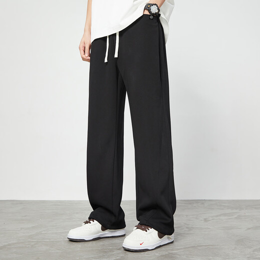 Paul Frank's loose, leg-lengthening spring and autumn men's casual pants, straight, loose, simple men's sweatpants, fashionable wide-leg pants