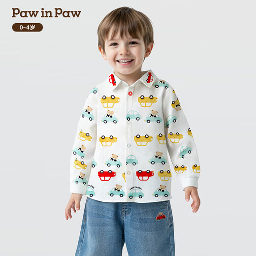 PawinPaw cartoon bear children's clothing 26 spring new baby boy full print shirt