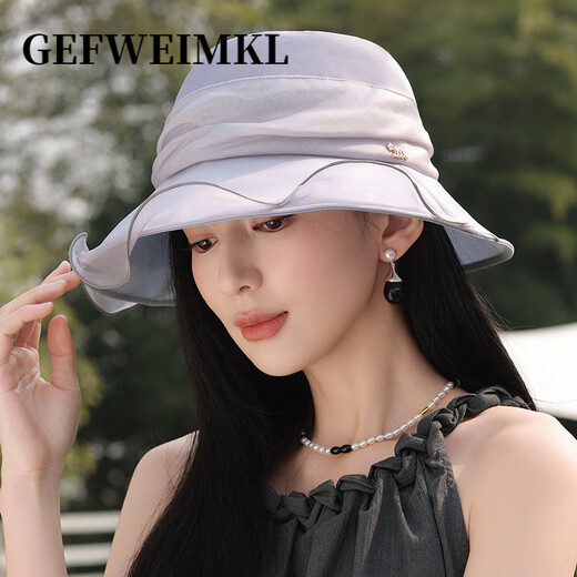 GEFWEIMKL Шелковая рыбацкая шляпа Женская летняя легкая солнцезащитная шляпа Женская уличная высококачественная дышащая солнцезащитная шляпа из тутового шелка Женская бежевая M (56-58 см)
