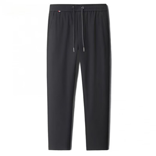 ROMON men's pants summer thin pure cotton casual pants men's loose straight new style trousers versatile overalls black XL 130-150Jin Jin equals 0.5 kg