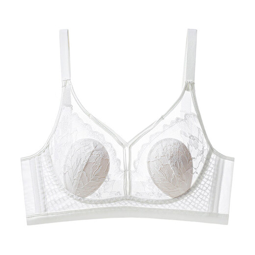 Modal ultra-thin underwear for women with big breasts and small breasts, summer large size adjustable push-up and side breast anti-sagging bra, pearl white + sexy black, cross breast beauty, sexy bonus 85C /38