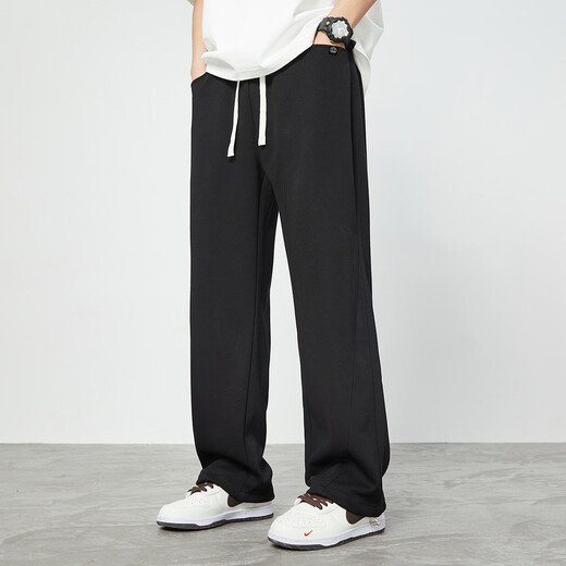 Paul Frank's loose, leg-lengthening spring and autumn men's casual pants, straight, loose, simple men's sweatpants, fashionable wide-leg pants