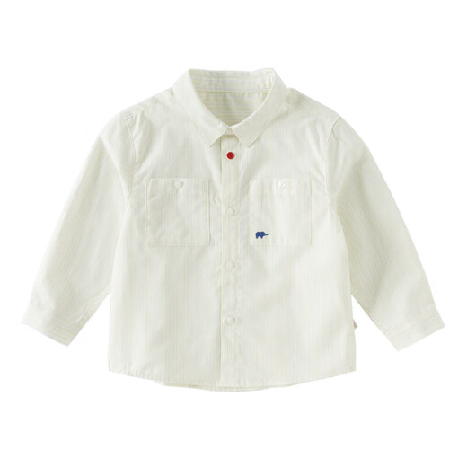 DAVE&BELLA children's woven shirt spring boys' medium and large children's striped college style long-sleeved shirt