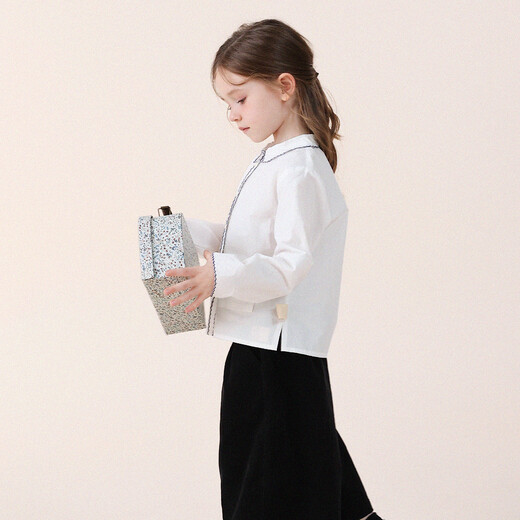 Yoona's baby spring new niche lace collar embroidered long-sleeved Yoona's mom girls 2026 fashion shirt children's shirt white ready stock 90