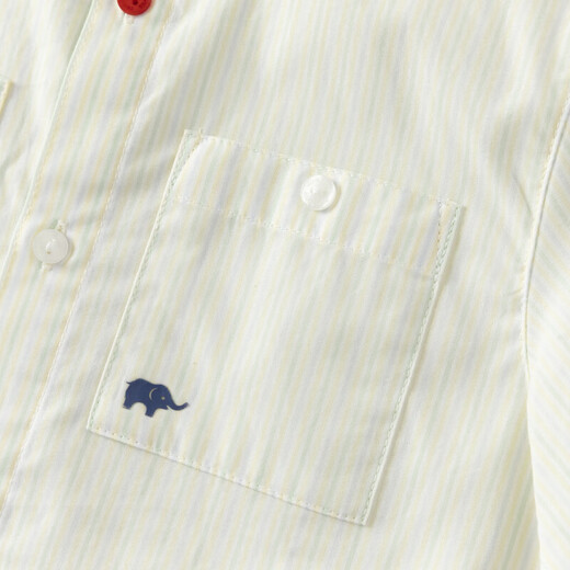 DAVE&BELLA children's woven shirt spring boys' medium and large children's striped college style long-sleeved shirt