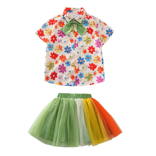 Ultraman Boys Short Sleeve Suit Summer 2025 New Handsome Children Korean Style Shirt Three-piece Set Boys Summer Clothes Trendy Clothes Boys Suit + Tie 100 cm