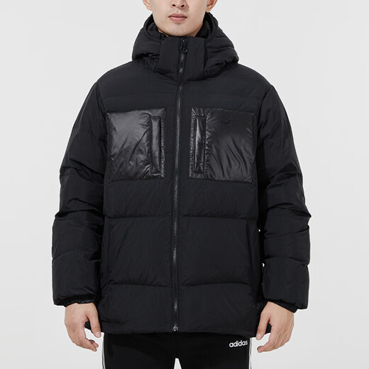 Adidas neuer Clover Down Jacke Herren Winter Sportbekleidung verdickte warme windprofessionelle lose Studentenjacke offizielle Website H13564 Schwarz S
