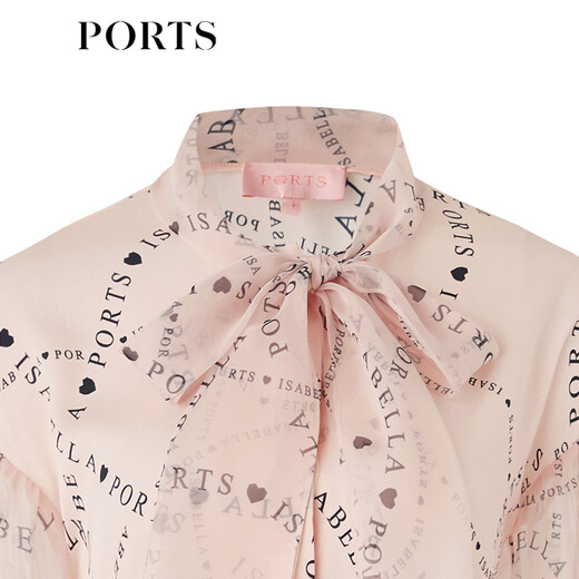 PORTS spring and summer new women's long-sleeved shirt SM8B025MPS075 pink print S (4)