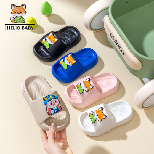 韵优利(yunyouli)夏季儿童凉拖鞋男童卡通居家拖鞋女童宝宝疯狂动物城凉拖狐尼克 卡其色(升级版) 34 -35码内长21.5cm约8-9岁